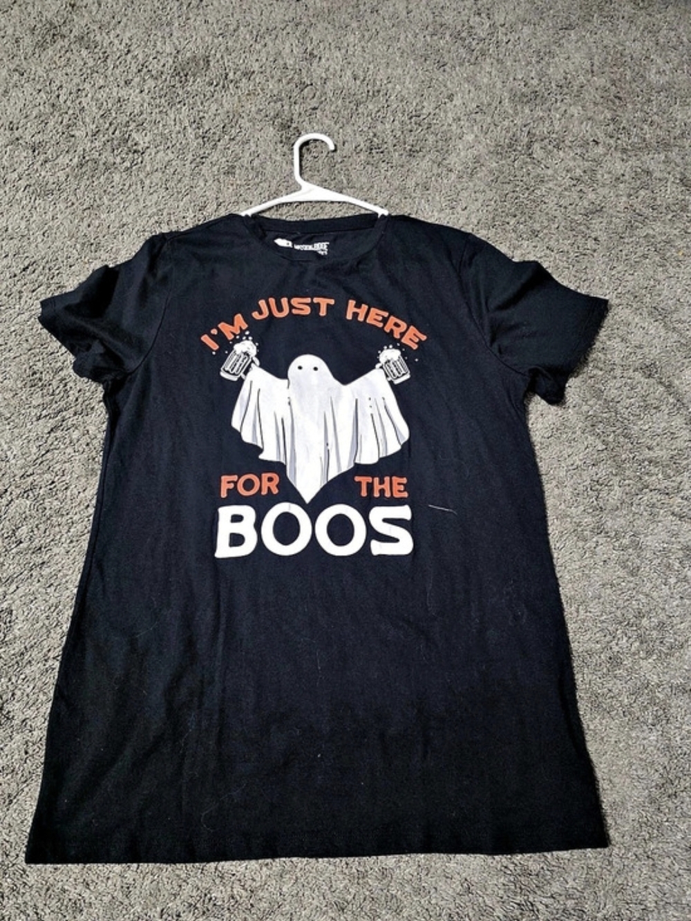 Mission Ridge I'm Just Here for the Boos Halloween T-Shirt Black & White Large
